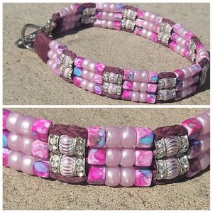 Custom Handmade Beaded Bling Dog Collar